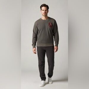 Psycho Bunny‎ Gray Crewneck Sweater with Red Accents